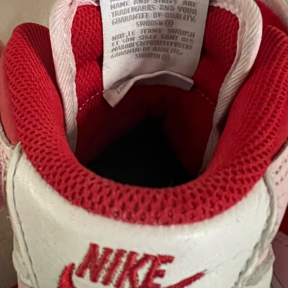 VALENTINE RED AND BARBIE LIGHT PINK NIKE AIR FORCE ONES- WOMEN SIZE 5.5 - Picture 3 of 8